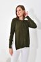 Women's Poplin Fabric Detailed Cardigan Khaki 20526