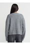 10645 V-Neck Soft Textured Knitwear Sweater-Smoked M. - 2