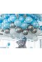 Birthday Balloon Decorate Balloon 50Pcs Light Blue White Silver Metallic Balloon Chain Party Balloon Set - 4
