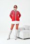 Women's Zipper Detailed Cardigan Red 20870 - 3