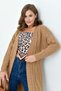 Women's Hair Braided Cardigan Camel 20728 - 6
