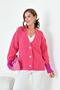 Women's Sleeve Detailed Cardigan Fuchsia 20826 - 2