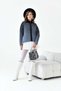 Women's Zipper Detailed Cardigan Gray Black 20870 - 5