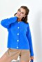 Women's Button Detailed Knitwear Cardigan Blue 20788 - 3