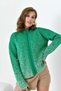 Women's Zipper Detailed Cardigan Green 20870 - 2