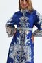 Atlas Fabric Dress & Lace Detail (Belt Included) - Blue - 3