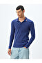 Slim Fit Long Sleeve Cotton V Polo Neck T-Shirt - 3