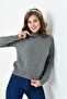 Women's Brass Knit Turtleneck Sweater Gray 20909 - 3