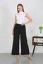 Fashion Line Women's Wrinkled Fabric Light-Flexible Trousers 210074 Black