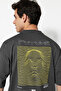 Anthracite Oversized/Wide Cut Puffy Printed 100% T-Shirt TMNSS23TS00171 - 4