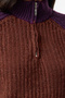 Plum Color Block Zippered Knitwear Sweater Twoaw25Kz00179 - 4