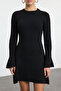 Siyah Mini Triko A-Line Formda Elbise TWOAW25EL00030 - 3