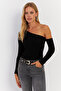 Black Asymmetrical Sleeves - Camisole Christmas Women's Blouse Hor1