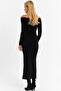 Women's Black Boat Neck Maxi Christmas Dress Hor03 - 8