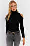 Women's Black Off-Shoulder Camisole Blouse Hor04