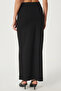 Women's Black Slit Hugging Midi Viscose Knitted Skirt UB00072 - 6
