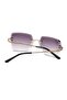 Women's Smoked Lookup Smoked Laser Square Crystal Cut Sunglasses - 3