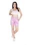 Women's Light Pink Pocket Elaborate Shiny Shorts