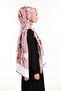 Cream Powder Geometric Pattern Pavia Series with Shawl Scarf Hanger and Gift Set 90x200 Cm - 3