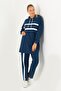 Women's Large Size Indigo Striped Tracksuit Set