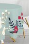 Colorful Floral Patterned Digital Printed Modern Round Tablecloth with Colorful Background - Diameter 140cm - 3