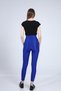 Women's Gathering Leggings, Women's Cobalt Blue Shiny High Waist and Waist Gathering Leggings - 6