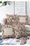 Set of 4 Double Sided Cream Background Ethnic Drawing Digital Printed Modern Raschel Knitted Throw Pillow Cover