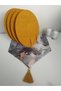 Gray Marble Patterned Runner - 4 Mustard Yellow Supla - 2