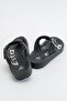 Women's Flat Slippers with Flip-Flop Buckle Black - 4