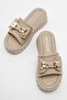 Woman's teddy bear buckle slipper nude - 5