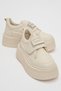 Lace-up stone women's sports shoes ecru beige