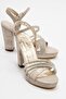 Women's Heeled Sandals Gold Glitter