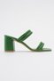 Women's Heeled Slippers GRASS GREEN SKIN - 2