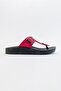 Women's Flat Slippers with Flip-Flop Buckle Red - 2
