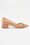 Cross Stoned Women's Heeled Shoes NUDE SKIN - 2