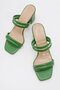 Women's Heeled Slippers GRASS GREEN SKIN - 3