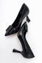 Women's Buckle Stiletto BLACK SKIN - 6