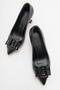 Women's Buckle Stiletto BLACK CROCO - 5
