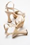 Women's Stone Platform Heeled Shoes TEN SATIN - 4