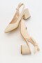 Side Bow Open Back Women's Heeled Shoes Beige Zra - 6