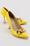 Women's Chain Heeled Shoes Yellow Patent Leather