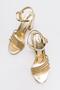 Women's Cross Ribbed Stone Heeled Shoes GOLDEN MIRROR - 5
