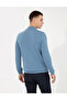 Blue Slim Fit Half Turtleneck Basic Knitwear Sweater 50256965-Vr036 - 5