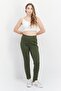 Women Skinny Fit Plain Pull On Pants, Green - 3