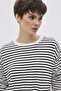 Ecru Viscose Striped Knitwear Sweater - 2