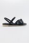 Single Piped knotted women's sandal black - 3