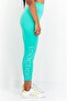 Women 3/4th Plain Leggings, Green - 4