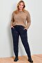 Women Regular Fit Checkered Straight Pants, Navy