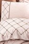 Double Embroidered Satin Duvet Cover Set - Afra Beige - 2