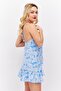 Women Floral Printed Mini Dress, Multicolor - 4